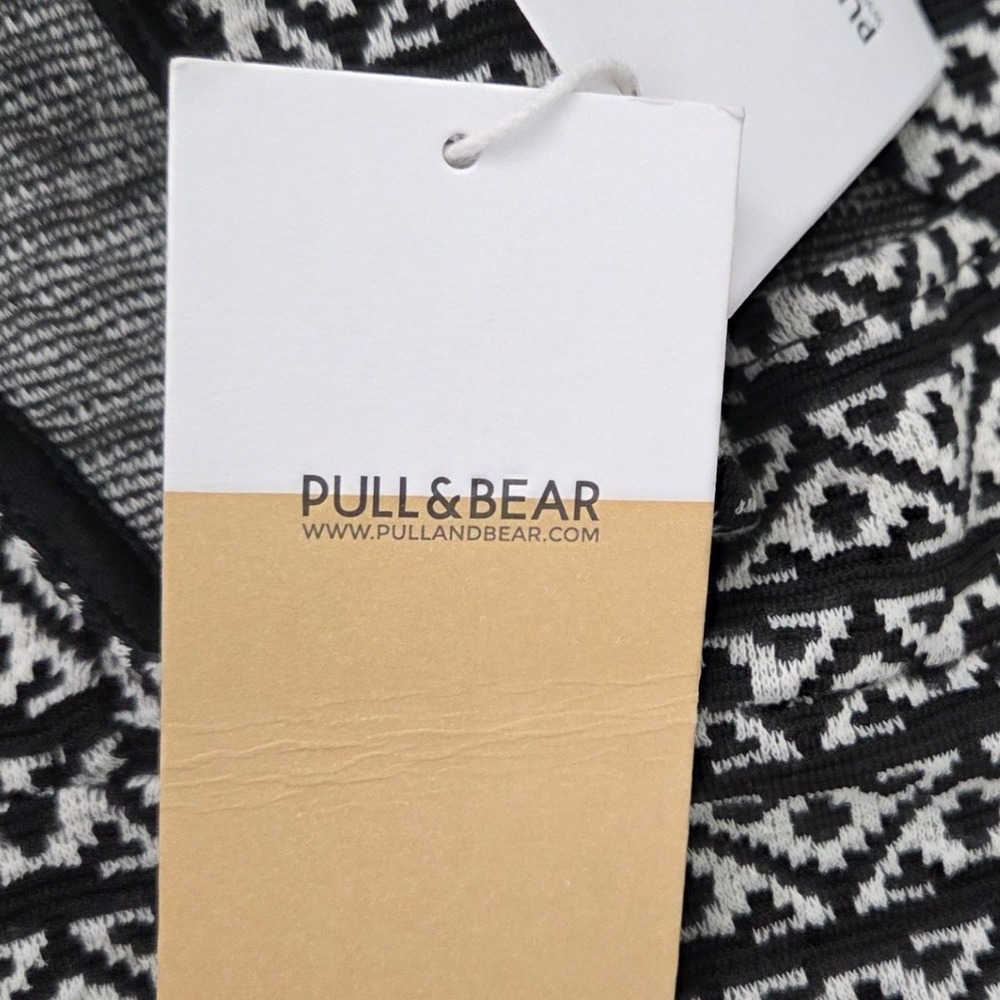 Pull & Bear‎ black & white skater tank crossback dress Womens size Medium NWT - Picture 7 of 12
